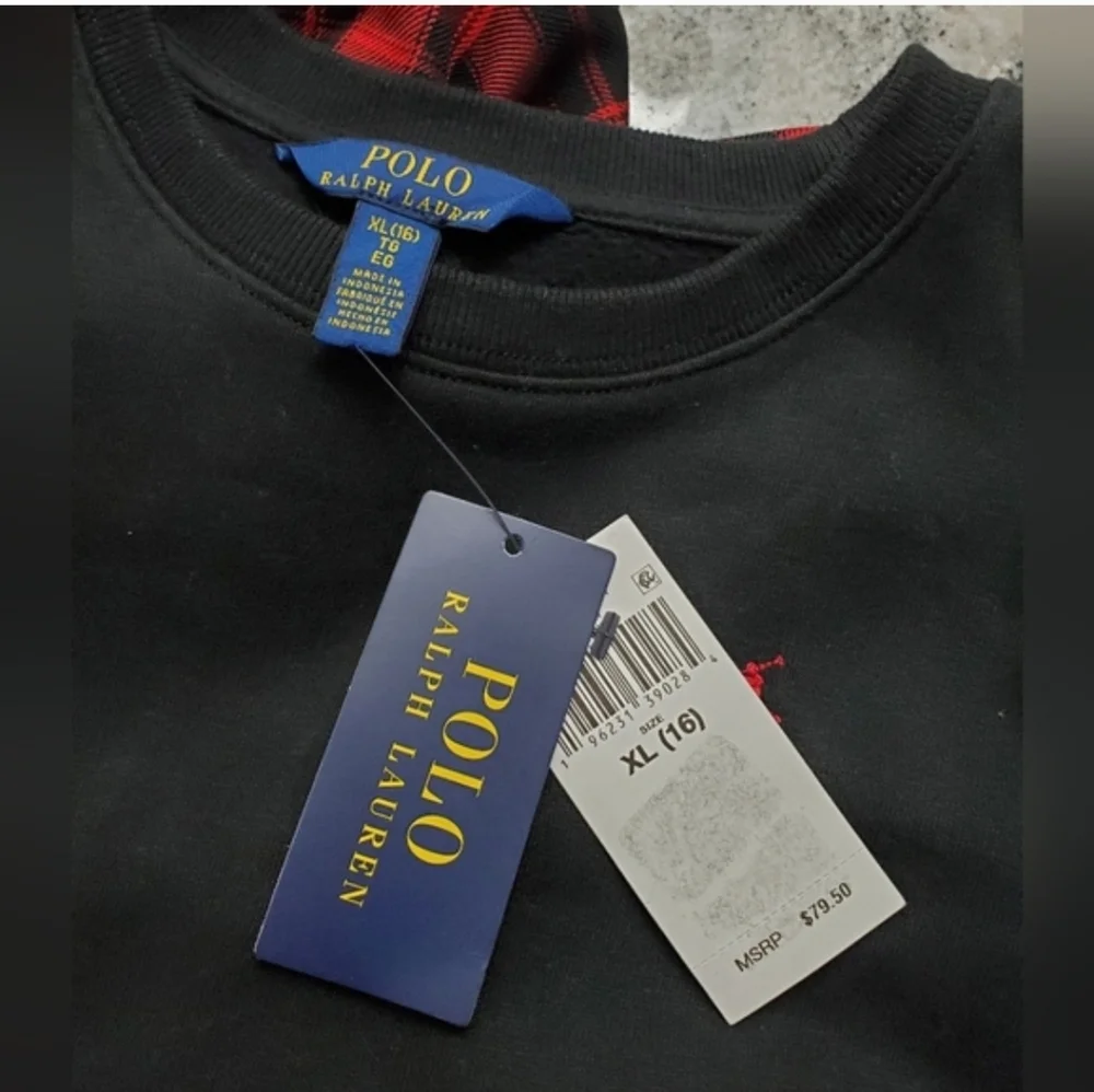 Polo Ralph Lauren Plaid Fleece Sweatshirt Dress. NEW!